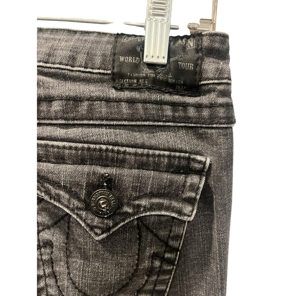 True Religion Distressed Light Black Skinny Jeans Women's Size 28" Flap Pocket - Picture 8 of 8